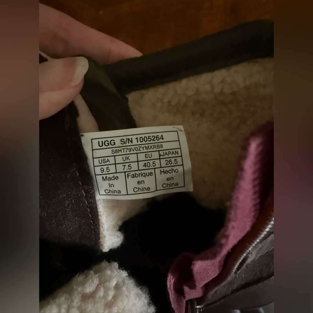 UGG Kesey Chestnut Brown Leather Waterproof Moto Buckle Boots No Box Size 9.5 - Picture 9 of 10